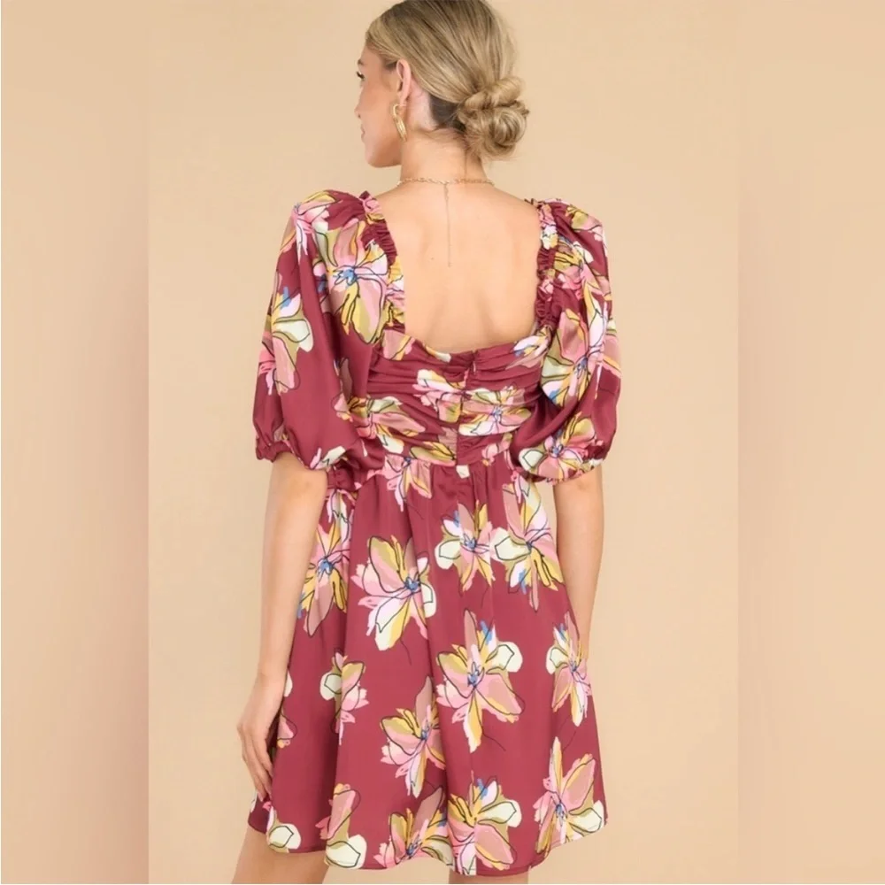 Crosby by Mollie Burch Hunter Puff Sleeve Mini Dress SZ XL NWOT
